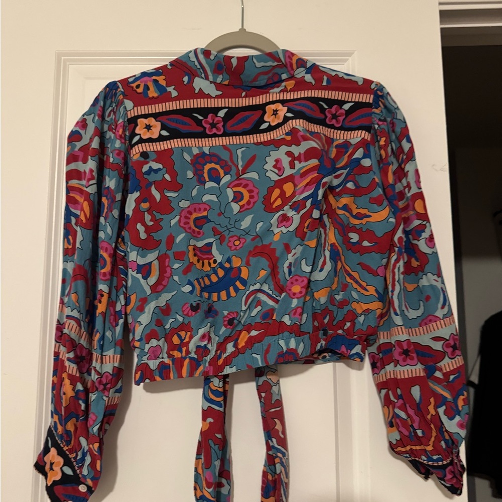 Ba&Sh Bash Multicolor Patterned Cropped Top Blous… - image 3
